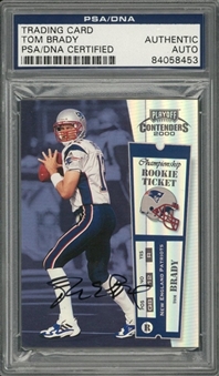 2000 Playoff Contenders "Championship Rookie Ticket"  #144 Tom Brady Signed Rookie Card (Donruss File Copy) – PSA/DNA Authentic